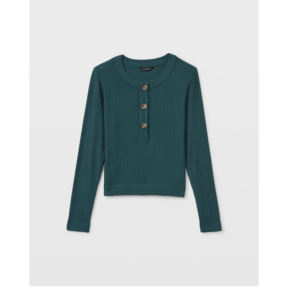 Club Monaco Henley Ottoman Ribbed Top